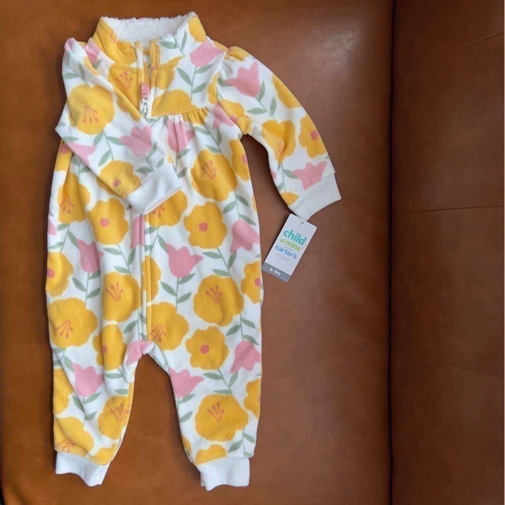 Carter's Child of Mine Floral Long Sleeve Footless
Fleece Romper size 6/9 m NWT